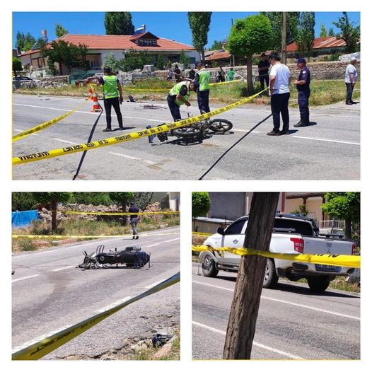 İlçemizde, pikap ile motosikletin çarpıştığı kazada 2 kişi hayatını kaybetti.