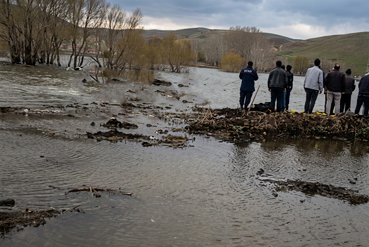 Baraja Düşen İneğe AFAD Botla Müdahale Etti